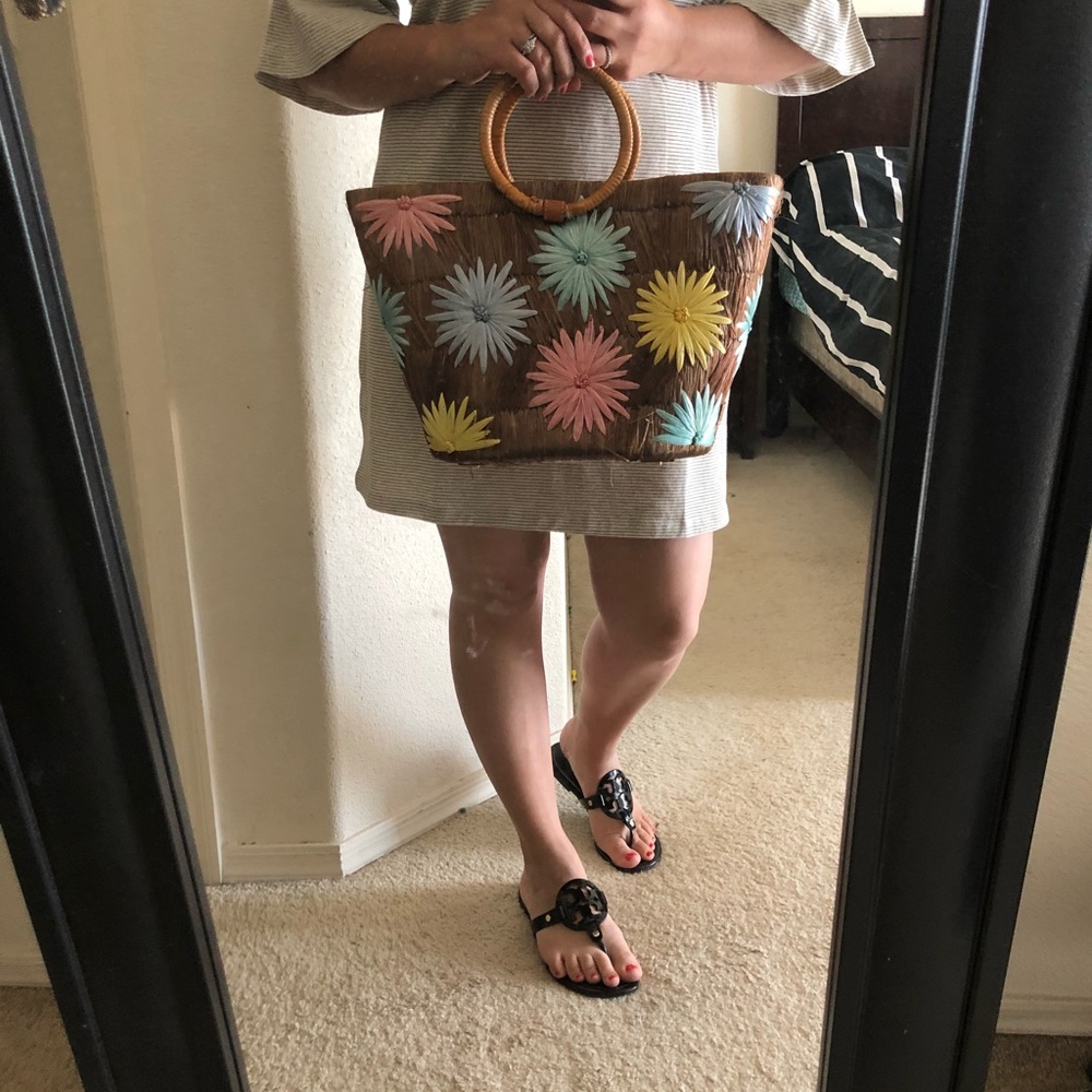 Kate Spade flower straw bag